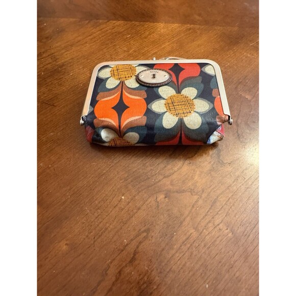 FOSSIL KEY PER Floral Kiss Lock Wallet Clutch Cosmetic Bag - Picture 4 of 14